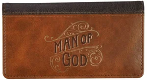 Checkbook Wallet Brown Two-tone Man of God 1 Tim. 6:11