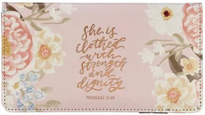 Checkbook Wallet Pink Strength & Dignity Prov. 31:25