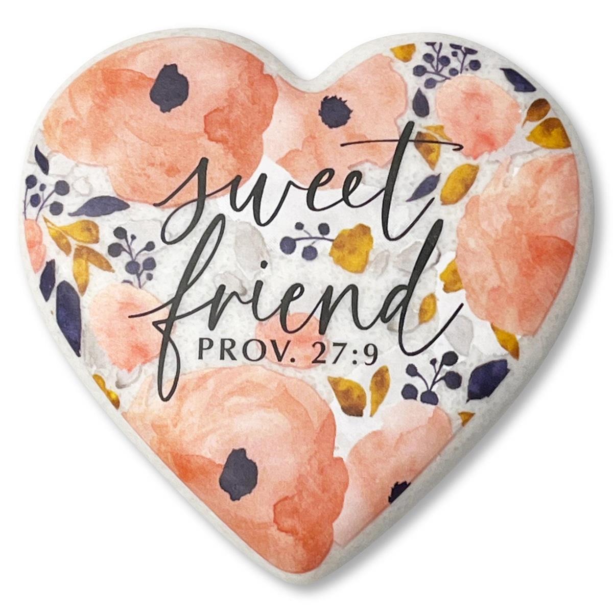 Image of Heart Stone Floral Sweet Friend Pink