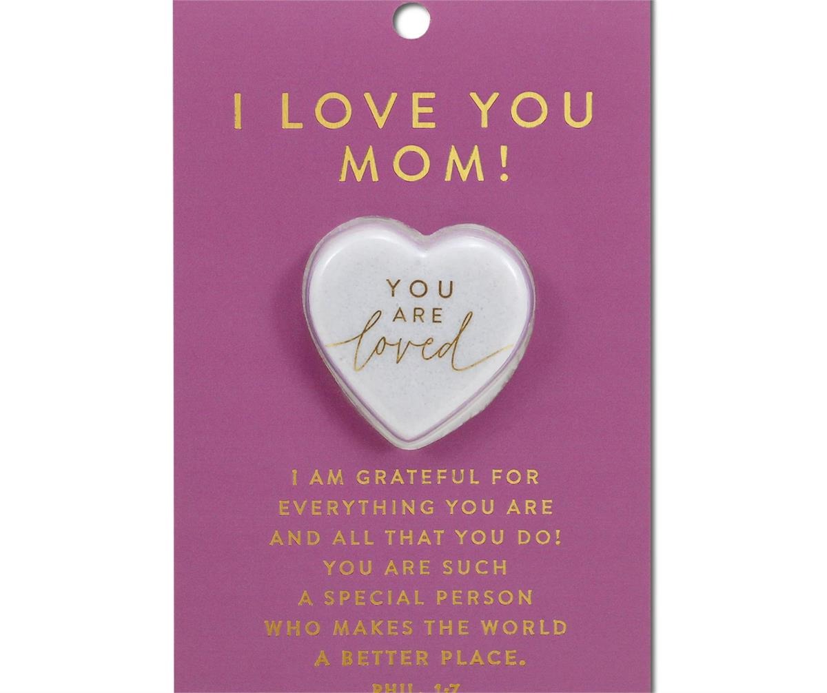 Image of Heart Stone Card I Love You Mom