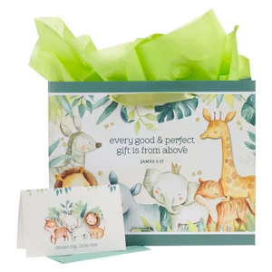 Forest Animals Large Landscape Gift Bag with Card Set