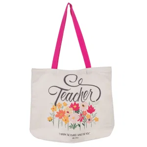 Inspirational Scripture Tote Bag for Teachers: I Know the Plans E- Disconti