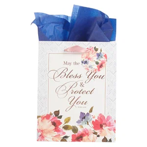 Gift Bag MD White/Blue May the Lord Bless Num. 6:24
