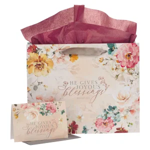 Gift Bag w/ Card LG Landscape Joyous Blessings Isa. 61:3