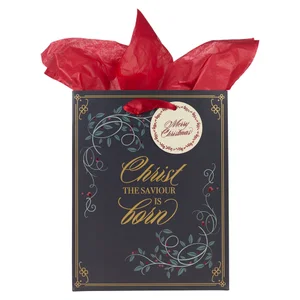 Gift Bag MD Blue/Red Christ the Savior is born