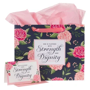 Gift Bag w/ Card LG Landscape Strength & Dignity Prov. 31:25