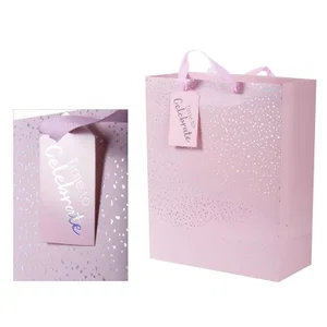 Lge Gift Bag, Pink Spkle