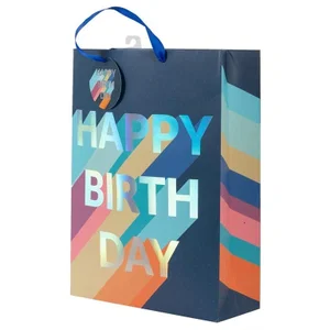 Jumbo Gift Bag, Navy Bday