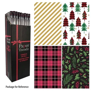 Paper T. Xmas 4PK Roll Wrap, 30"x100" (20.8sqft ea)