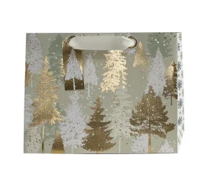 Paper T. Xmas DLX Gift Bag, Snowy  Trees, Small, 5.5"x4.33"x2.4"