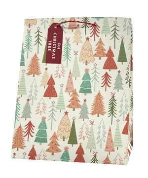 Paper T. Xmas Gift Bag, Large, Matte, j-hook + tag