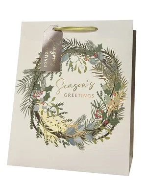 Paper T. Xmas DLX Gift Bag, Jumbo,  Hot Stamp, j-hook+ tag