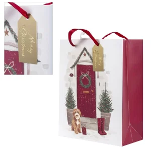 Paper T. Xmas Gift Bag-Large Matte &  Glitter, j-hook