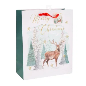 Paper T. Xmas Gift Bag, Large, Matte, j-hook + tag