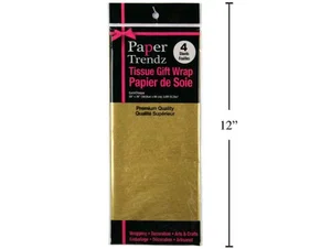 4-Sheet Tissue Wrapping Paper, Gold
