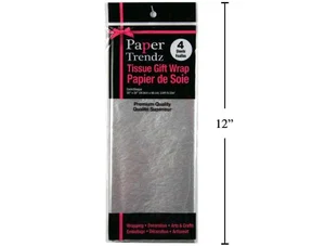 4-Sheet Tissue Wrapping Paper, Silver