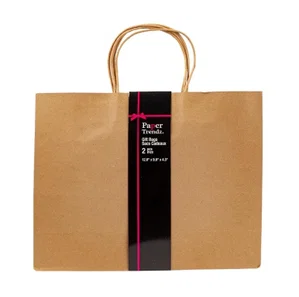 2pk Kraft Gift Bags, 12.6"x9.8"x4.3"