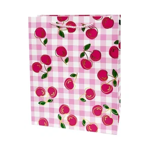 Gift Bag, Medium, Cherries, Matte