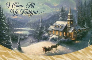 Cards Christmas Come All Ye Faithful Thomas Kinkade18/box
