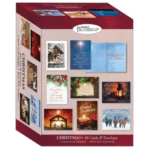 Extra Large Boxed Christmas Card Assortment - Christmas Wonders NIV- 48 Cards an