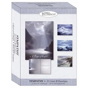 Sympathy - Coastal - Assorted Sympathy Cards, Box of 12