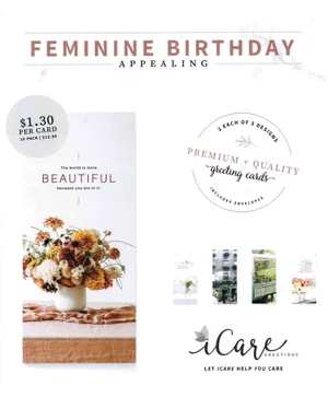 ICare- Appealing Feminine Birthday Card Package