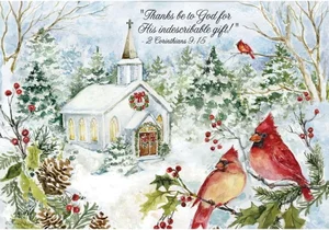Snowy Chapel Boxed Christmas Cards