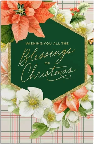 Cards Christmas Floral Blessings 18/box
