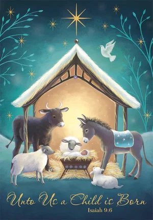For Unto Us A Child Is Born Boxed Christmas Cards