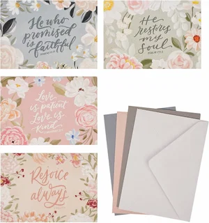 Boxed Greeting Cards 4 Scripture Designs (20 Cards)