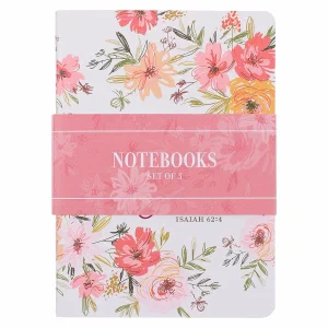 Walk by Faith Berry Pink Floral Large Notebook Set - 2 Corinthian