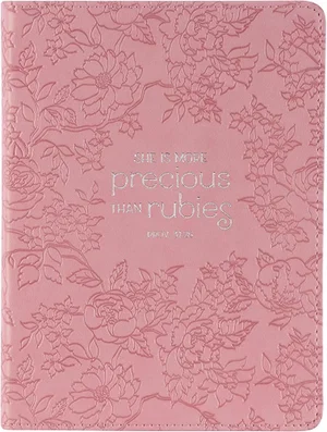 More Precious than Rubies Strawberry Pink Handy-sized Faux Leather Journal