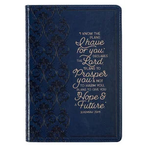 I Know The Plans FloralTrellis Blue Faux Leather Classic Journal