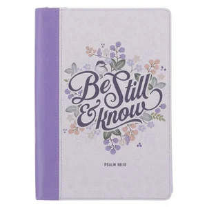 Be Still Purple Pasture Faux Leather Journal with Zippered Closure