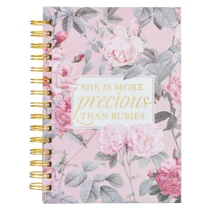 More Precious Pink Floral Wirebound Journal