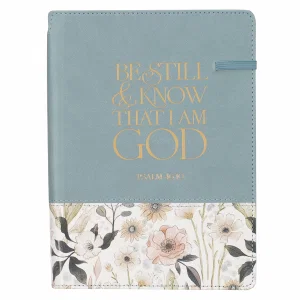 Be Still Teal Meadow Classic Faux Leather Journal