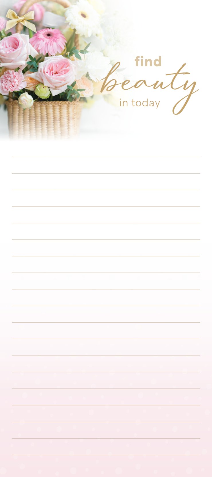 Image of Basket of Flowers Magnetic Notepad