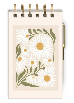 Notepad Spiral/Pen Daisy