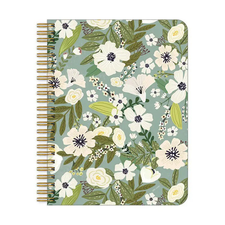 Image of White Floral Toss Notebook w/ Foil