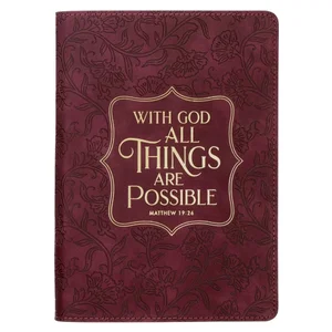 Journal Classic Burgundy With God Matt. 19:26