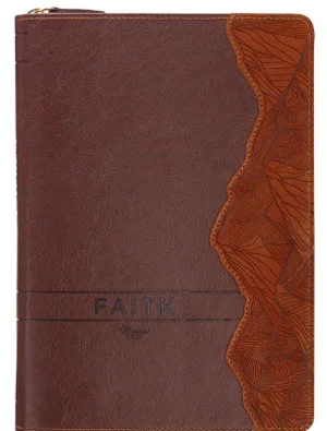 Journal Classic Zip Brown Faith Mountains Matt. 17:20