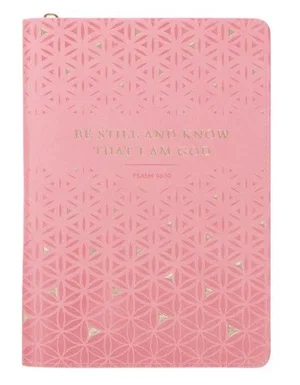 Journal Classic Zip Pink Be Still Ps. 46:10