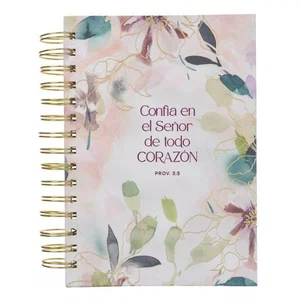 Journal Spiral-bound Floral Confía en el Señor Prov. 3:5