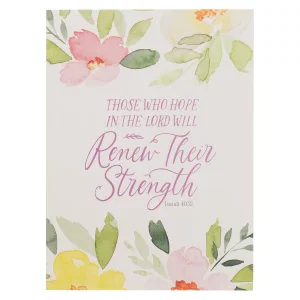 Notebook Bound Pink Floral Renew Their Strength Isa. 40:31