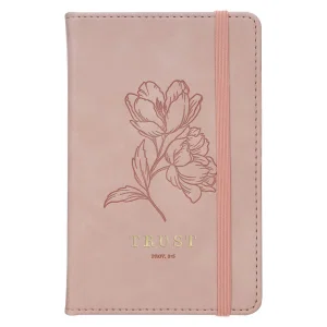 Small Notebook with Elastic Closure Faux Hardcover Pink Trust Prov. 3:5