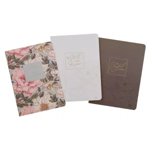 Notebook Set 3pc Strong & Courageous Floral Josh 1:9
