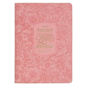 Journal Classic Zip Coral Those Who Trust In The Lord Isa. 40:31