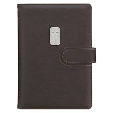 Image of Journal Cover w/Lined Insert Brown Cross/Man of God 1 Tim. 6:11