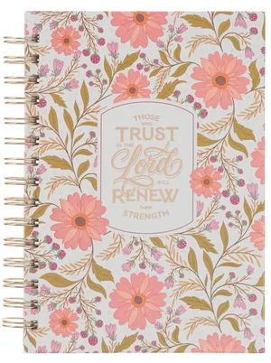 Journal Spiral Coral Floral Those Who Trust In The Lord Isa. 40:31