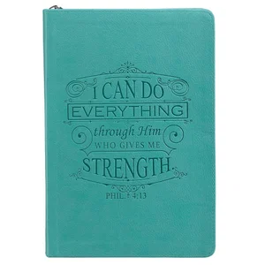 Journal Classic Zip Teal I Can Do Everything Phil. 4:13